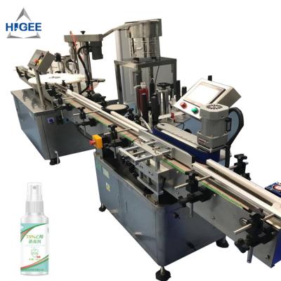 China Automatic mixer hand sanitizer 75% filling machine automatic liquid filling machine himalaya hand sanitizer fime filling for sale