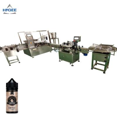 China 10ml 20ml 30ml chubby gorilla bottle liquid filling plugging capping machine with labeling machine cbd oil 10ml bottling for sale