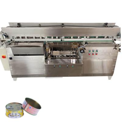 China Canned fruit cocktail cold glue labeling machine line with filling sealing machine zu verkaufen