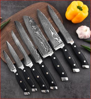 China Viable Premium New Product Custom Logo Style Kitchen Knife Set With Block Holder Walnut Handle Cutting Knife Set Luxury for sale