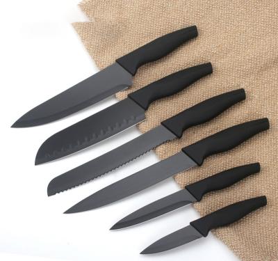 China Sustainable Professional Non-Stick 5PCS Kitchen Cooking Knife Set Chef Knife Slicing Knife for sale