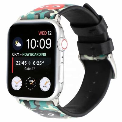 China Tschick Replacement Leather Strap For Apple Watch Series 4/3/2/1 Sports Edition 38/40mm Cartoon Model for sale