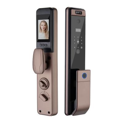 China HQ-S738 Coffee Gold Fingerprint ID Lock Door Smart Home Smart Fingerprint Doors Lock for sale