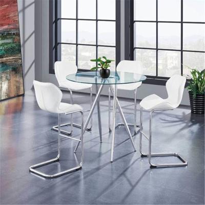 China Modern USA Modern Design Dining Kitchen PU Soft Bar Stool Chair With Chrome Legs for sale