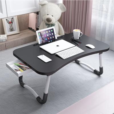 China Foldable Laptop Bed Folding Table (Height) Adjustable Bed Adjustable Computer MDF Desks with Cup Holder and Drawer for sale