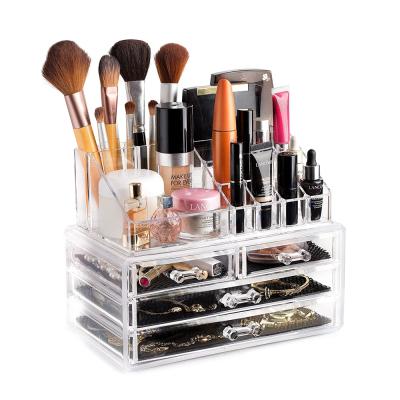 China Jewelry Stored Make Up Organizer Makeup Drawer Cosmetic Clear Acrylic Storage Box for sale