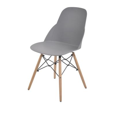 China Eco - Friendly High Quality Home Furniture Modern Dining Room Dining Plastic Chair With Wooden Legs for sale