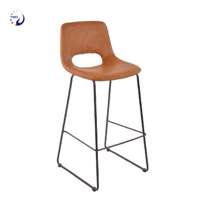 China Modern PU Fabric Barstool Metal Frame Modern Bar Stools High Leather Bar Chair for sale