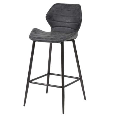 China Designer Discount Designer Bar Furniture Black Metal Leg Modern PU Leather Face Bar Chair Oh for sale