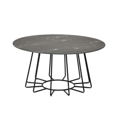 China Hot Sale Modern Design Living Room Furniture Modern Metal Cheap Black Leg Glass Coffee Table for sale