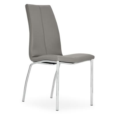 China Modern PU Leather Hotel Iron Metallization Legs Modern Restaurant Dining Chair for sale