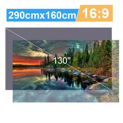 China High Reflective Reflective Fabric Fabric Projection Screen 130inch 3D 4K High-Brightness 16:9 Projector Screens for sale