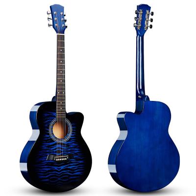 China Basswood Water Ripple Decal Acoustic Guitar Colorized Guitar Factory for sale