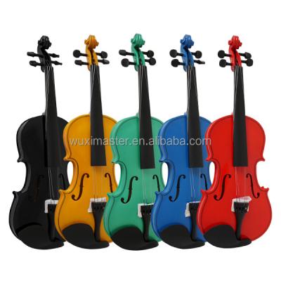 China Professional Gloss Plywood Supplier Beginner Colorful Spraying Violin Stringed Instruments for sale