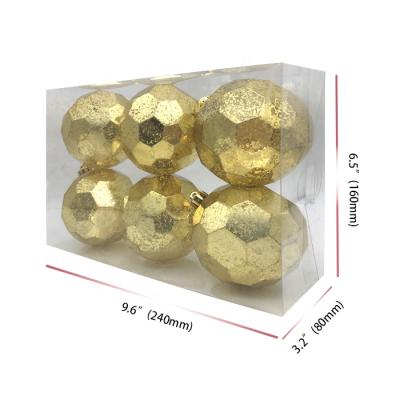 China Chimeras Holiday Decorate Hot Sale Gold Christmas Tree Ball Ornament Plastic Indoor Unbreakable Christmas Decoration for sale