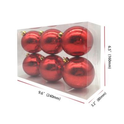 China Chimeras Holiday Decorate Hot Sale 60mm 80mm Plastic Christmas Ornaments 100mm Plastic Indoor Unbreakable Christmas Ball for sale