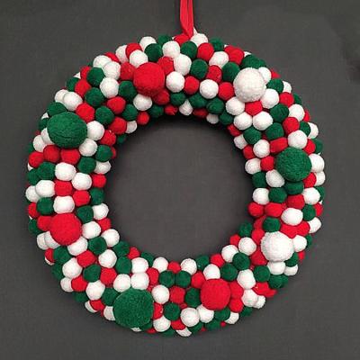 China PLASTIC Handmade Door Hanging Navidad Outdoor Christmas Ball Wreaths For Front Entrance Christmas Wreath for sale