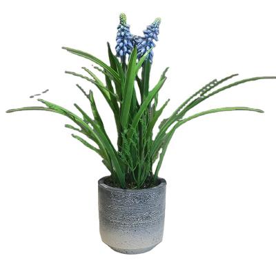 China Plant Minimalist Artificial Hyacinth Potted Flower For Home And Office Decoration for sale