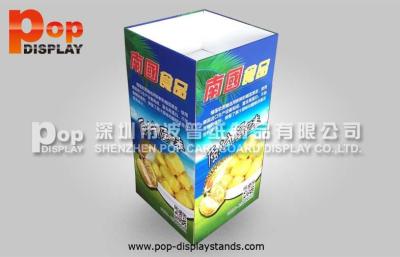 China Glossy Lamination Square Cardboard Dump Bins With Customized Artwork And Size for sale