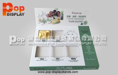 China Custom 6 Pockets Trapezoidal Cardboard Counter Display Units For Soap for sale