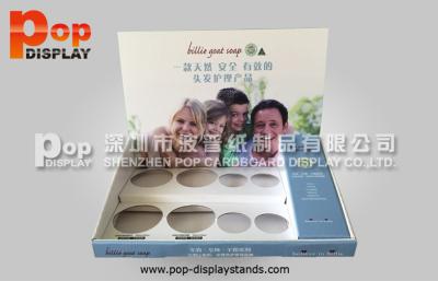 China CMYK Full Color Corrugated Counter Display Stand With 8 Holes For Drink Bottles for sale