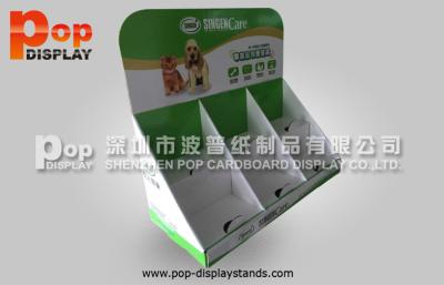 China OEM ODM Green Corrugated Counter Display Cardboard For Dog Food for sale