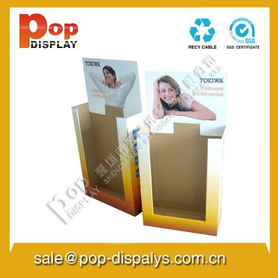 China Varnish Coating Cosmetic Corrugated Cardboard Display Stands For Shop for sale