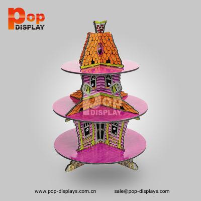 China Customized POP Pumpkin House Cupcake Display Stands for counter display / floor display for sale