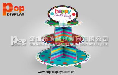 China Colorful 3 Tiers Cupcake Display Stands For Birthday Cakes Promotion for sale