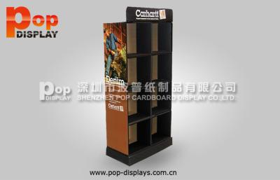 China Power Wing Floor Pocket Corrugated Pop Display With Header For Retail Advertising for sale