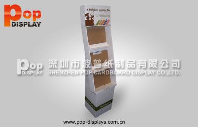 China Soporte de exhibición acanalado de libro de 3 estantes con la impresión de CMYK para el mercado en venta