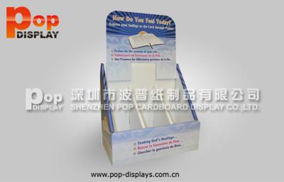 China Sturdy Attractive Corrugated Book Display Counter For Paper Product Advertisement for sale