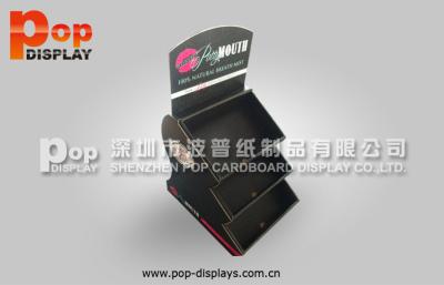 China Black Soap Trapezoid Countertop Paperboard Cosmetic Display Stands In Marketing for sale