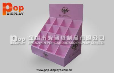 China 4 Color Printing Pink Cosmetic Display Stands Paper Tabletop For Holding Perfume for sale