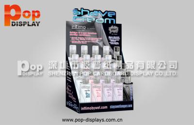 China Shave Cream Stylish POP Cardboard Cosmetic Display Stands With Recycled Material for sale