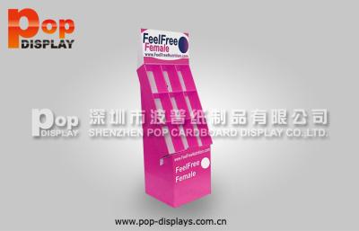 China Slant Pocket Cardboard Magazine Floor Display Stands With Full Color Offset Printing for sale