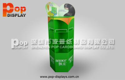 Chine Présentoirs cosmétiques à trois/affichage de plancher shampooing de vert avec des compartiments à vendre