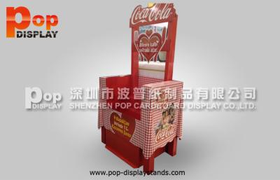 China Red Corrugated Paper Counter Display Stands For Commodity In Chainstore for sale