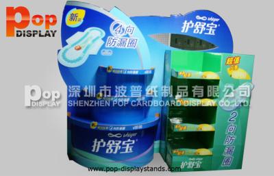 China 4C Offset Printing 3 / 4 Shelves Corrugated Cardboard Display With Custom Design for sale