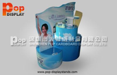 China Blue Standing Corrugated Cardboard Display / Pallet Display With Longlasting Printing  for sale