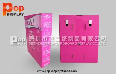 China Custom Pink Corrugated Counter Display POS Hanging With Dividers for sale