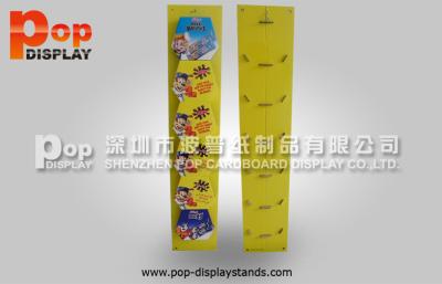 China Yellow Cardboard Display Stands Snack Retail Hanging Pockets Display for sale