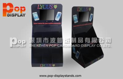 China Phone Accessories Cardboard Countertop Display Has LCD Player For Advertising for sale