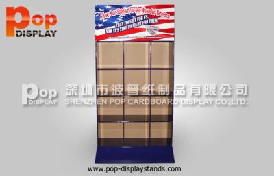 China Eco-friendly Cardboard Floor Display Stands With 12 Cells Holding Pet ID Tags for sale