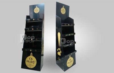 China Black Cardboard Floor Display 4 Tiers Stand , Floor Standing Display Units for sale