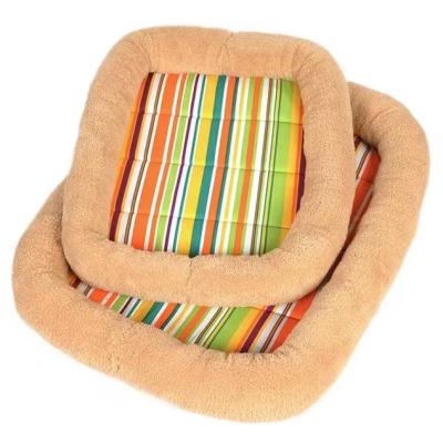 China Contemporary Wholesale Warm And Brightly Colored Pet Nest And Cozy Colorful Stripes Pet Mat for sale