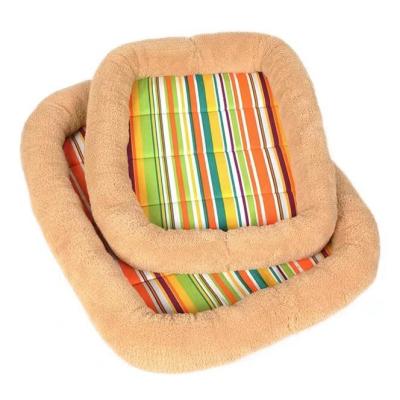 China Contemporary Wholesale Warm And Brightly Colored Pet Nest And Cozy Colorful Stripes Pet Mat for sale