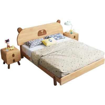 China Eco-friendly+durable+safty design wooden headboard cartoon bear frame wooden bed platform for kids and teens bedroom for sale