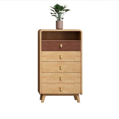 China Hot Sale Modern Solid Wood Expandable Bedroom Furniture 5 Drawers Solid Wood Storage Cabinet In Stock for sale