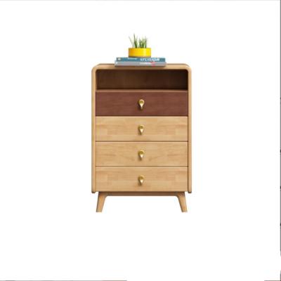 China Hot Sale Modern Solid Wood Expandable Furniture Bedroom Furniture 4 Drawers Solid Wood Storage Cabinet In Stock for sale